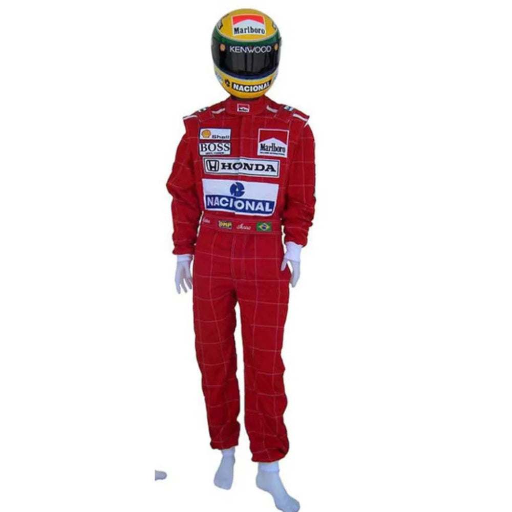 Ayrton Senna Embroidered Fan Race Suit