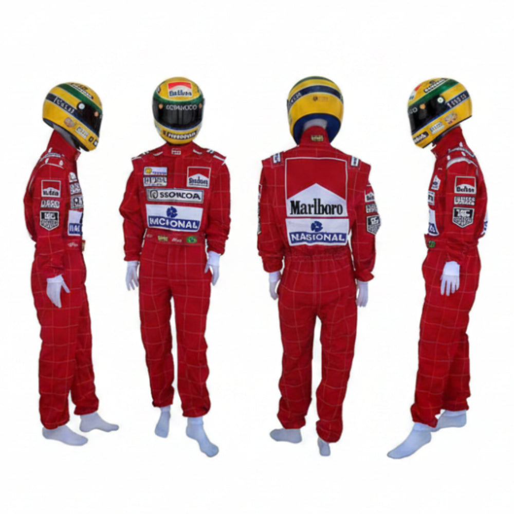 Ayrton Senna Embroidered Fan Race Suit